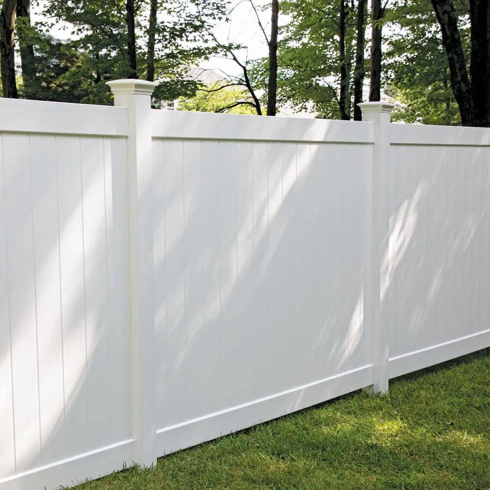 Barrette Outdoor Living 1.02 in. x 1.379 in. x 59.5 in. White Vinyl Fence U-Channel, photo 4 of 6