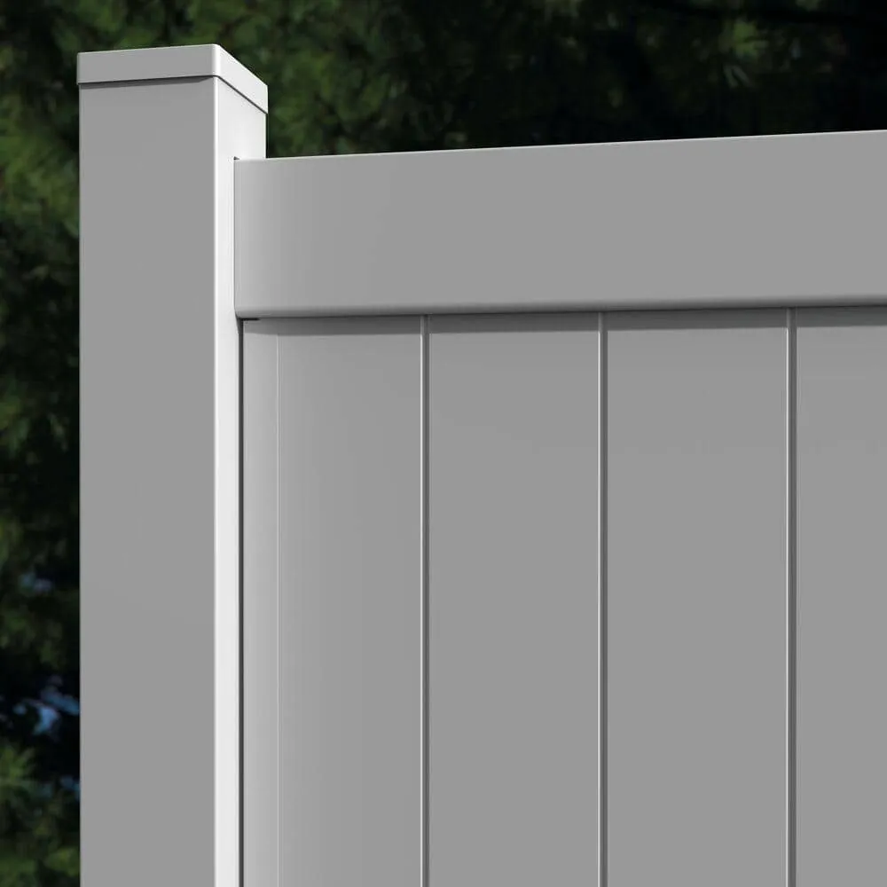 Barrette Outdoor Living 1.02 in. x 1.379 in. x 59.5 in. White Vinyl Fence U-Channel, photo 2 of 6
