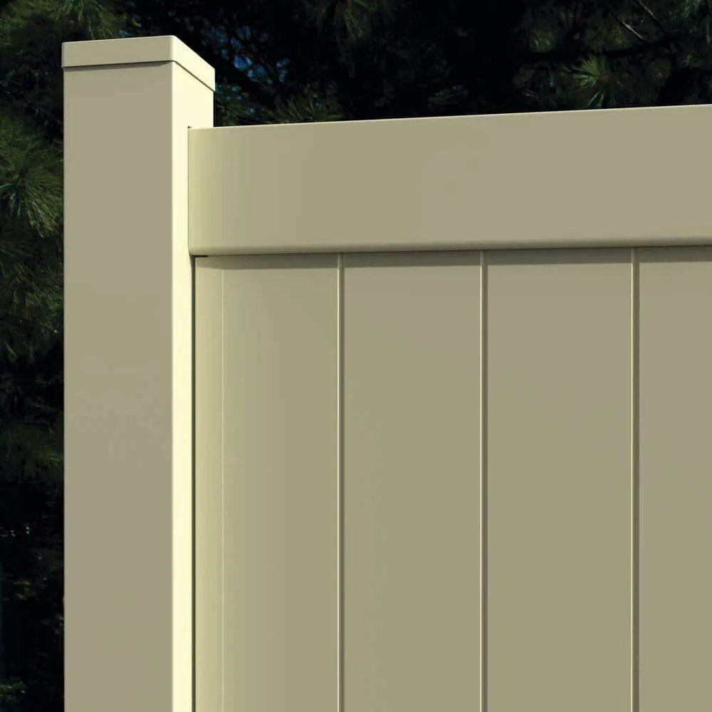 Barrette Outdoor Living 1.02 in. x 1.379 in. x 59.5 in. Vinyl Fence Sand U-Channel, photo 2 of 3