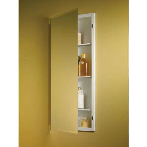 JENSEN Horizon 16 in. W x 36 in. H x 4-1/2 in. D Frameless Recessed 3-Shelf Bathroom Medicine Cabinet with Beveled Edge, photo 3 of 3
