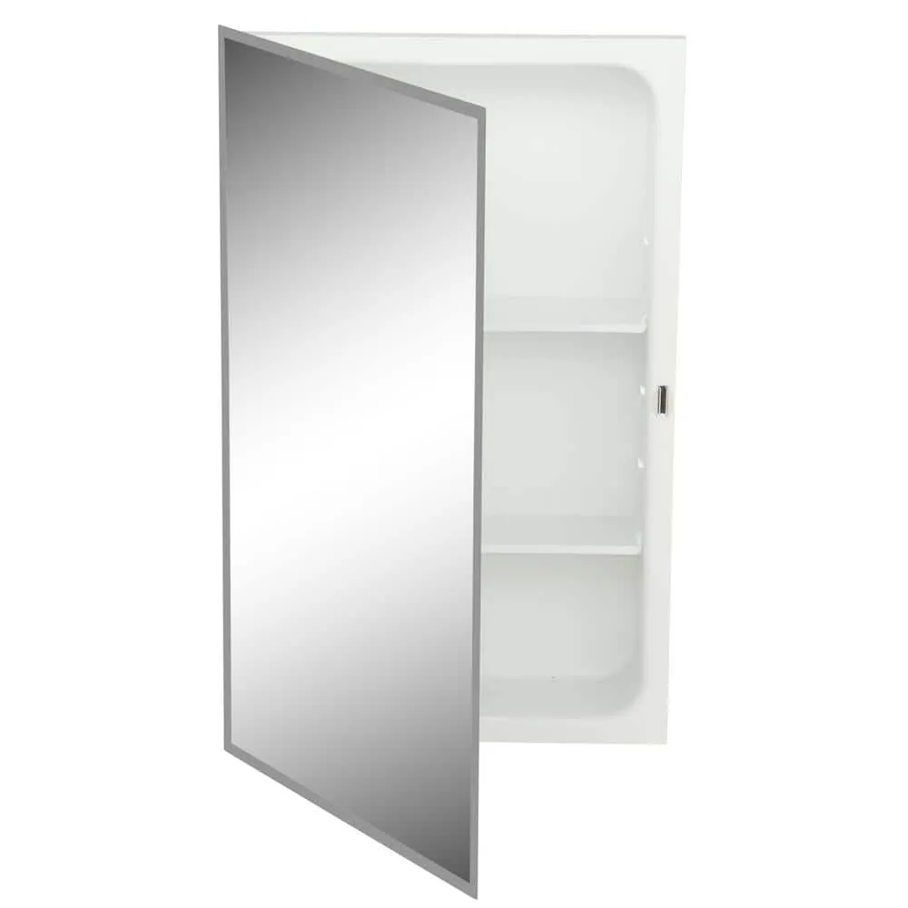 JENSEN Horizon 16 in. W x 26 in. H x 4-3/4 in. D Frameless Recessed Bathroom Medicine Cabinet with 1/2 in. Beveled Edge Mirror, photo 2 of 3