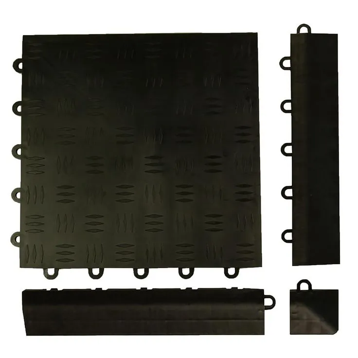 Greatmats Click Tile Black 2-3/8 in. x 12.14 in. x 5/8 in. Female Border Ramp with Loops (Case of 4), photo 7 of 8