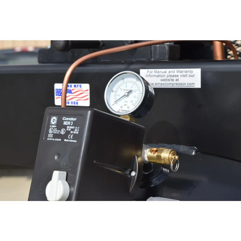 EMAX Industrial Series 80 Gal. 5 HP 1-Phase Electric Air Compressor with pressure lubricated pump, photo 8 of 11