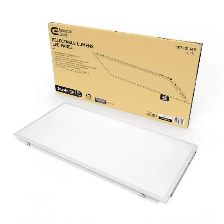 Commercial Electric 2 ft. x 4 ft. 500 Watt Equivalent Integrated LED White Troffer Light 3 CCT with up to 5500 Lumen Select, photo 3 of 11