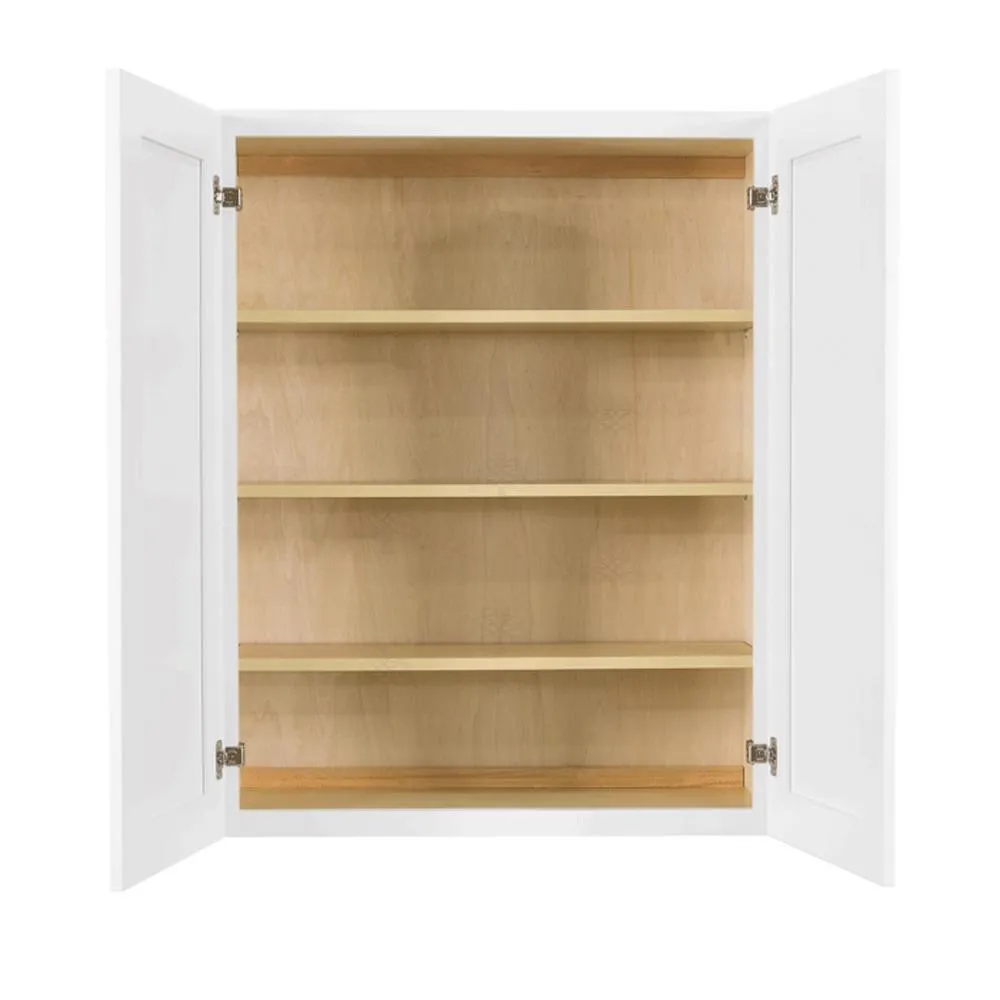 Lancaster Shaker Assembled 30x42x12 in. Wall Cabinet with 2 Doors 3 Shelves in White, photo 2 of 6