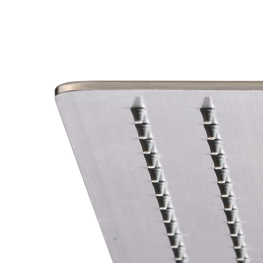 Modern 1-Spray 12 in. Single Ceiling Mount Fixed Shower Head in Brushed Nickel, photo 4 of 5