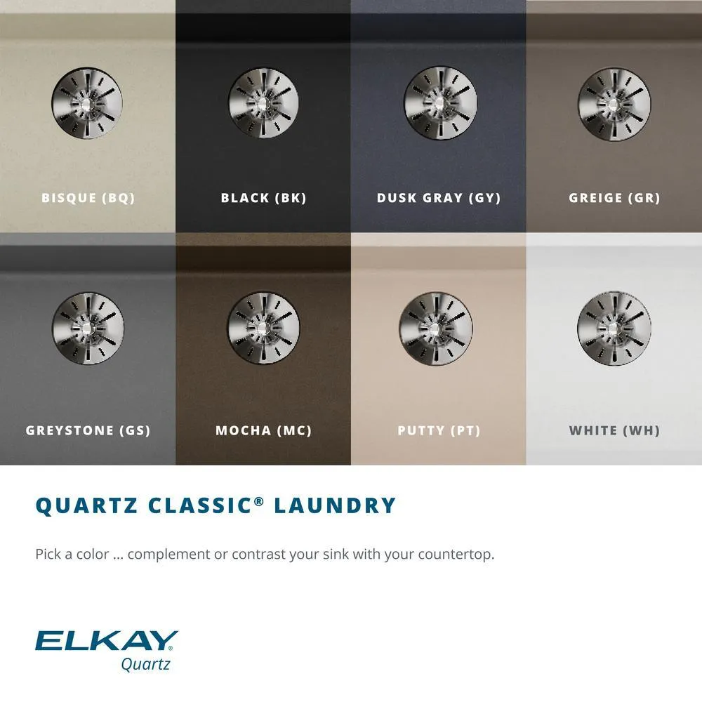 Quartz Classic Perfect Drain Undermount 25 in. Laundry Sink in White, photo 4 of 12