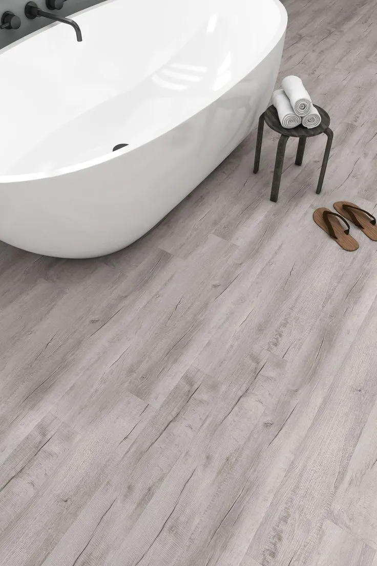 Style Selections Charleston Oak 12-mil x 7-in W x 48-in L Water Resistant Interlocking Luxury Vinyl Plank Flooring, photo 8 of 8