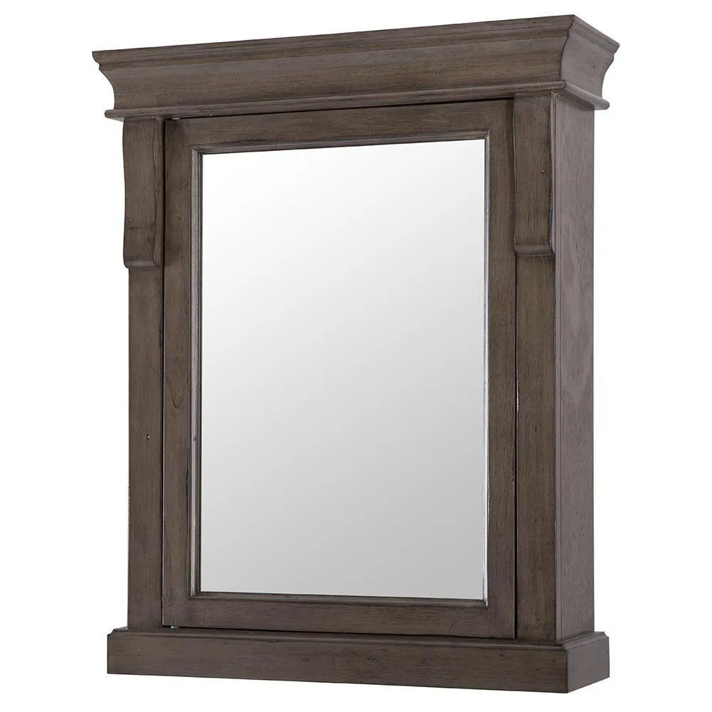 Naples 25 in. W x 31 in. H x 8 in. D Framed Surface-Mount Bathroom Medicine Cabinet in Distressed Grey, photo 5 of 10