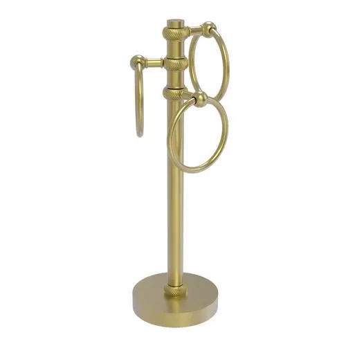 Allied Brass Vanity Top 3 Towel Ring Guest Towel Holder with Twisted Accents in Satin Brass, photo 2 of 2