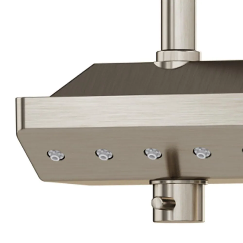 4-Spray Wall Mounted 12 in. Dual Shower Head and Handheld Shower Head in Brushed Nickel, photo 3 of 4