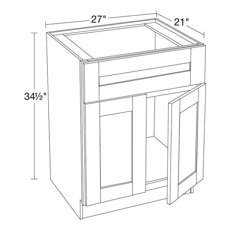 Home Decorators Collection Washington Vessel Blue Plywood Shaker Assembled Vanity Sink Base Kitchen Cabinet Sft Cls 27 in W x 21 in D x 34.5 in H, photo 5 of 6