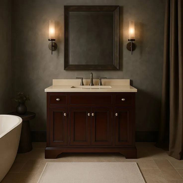 Home Decorators Collection Teagen 42-Inch Bathroom Vanity in Dark Espresso with Cultured Marble Top, photo 2 of 3