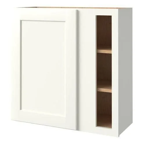 allen + roth Aveley 30-in W x 30.125-in H x 12-in D Linen Maple Blind Corner Wall Semi-Custom Cabinet, photo 2 of 4