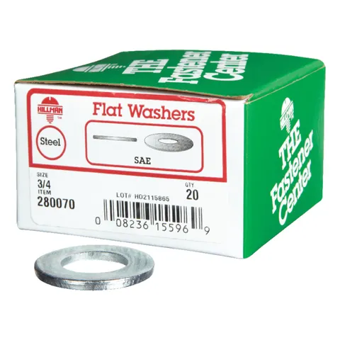 Zinc-Plated Steel 3/4 in. SAE Flat Washer, 20-Pack