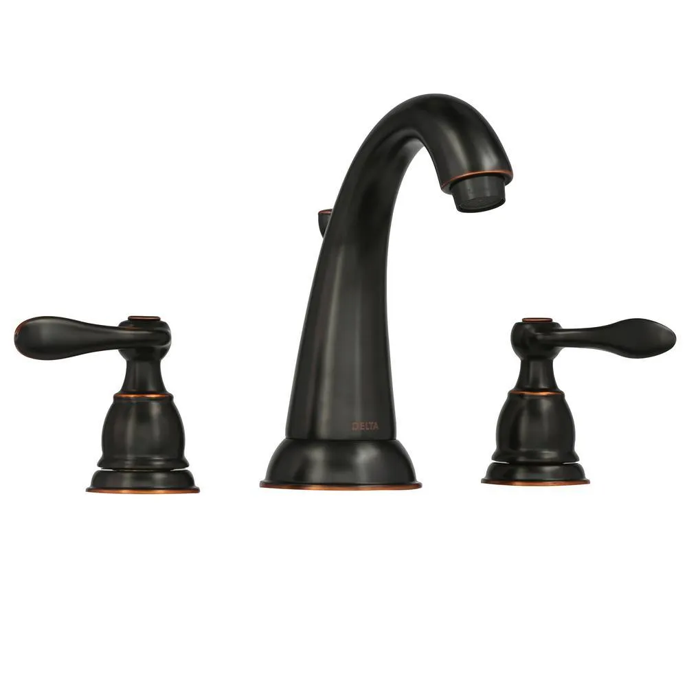 Windemere 8 in. Widespread 2-Handle Bathroom Faucet with Metal Drain Assembly in Oil-Rubbed Bronze, photo 3 of 11