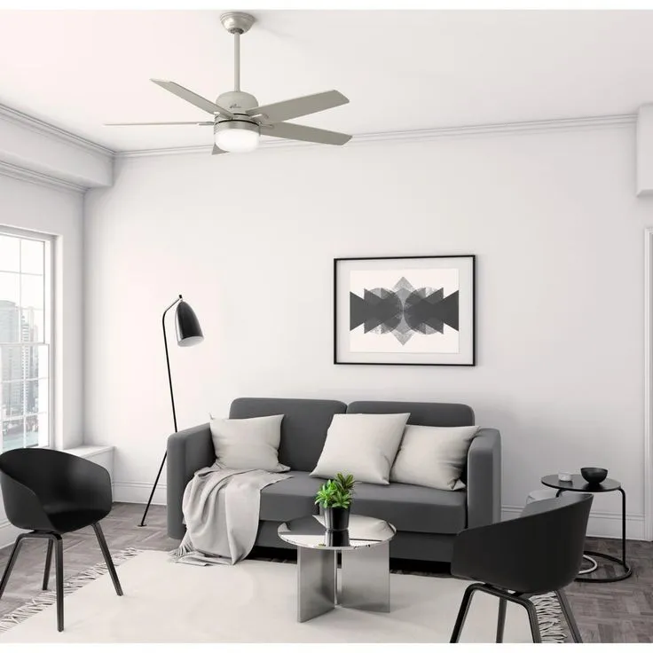 Cavera II 52 in. Indoor Matte Nickel Wifi-Enabled Smart Ceiling Fan with Light Kit & Remote, photo 8 of 10