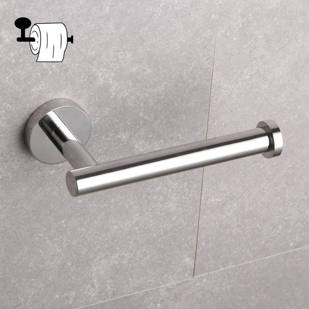 Wall Mounted Single Arm Toilet Paper Holder in Stainless Steel Matte Black, photo 8 of 10