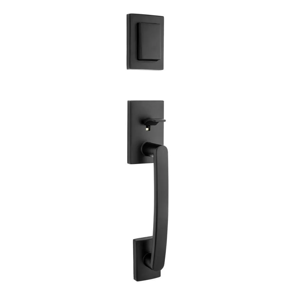 Prestige Spyglass Single Cylinder Satin Nickel Door Handleset with Square Spyglass Door Lever Feat SmartKey Security, photo 16 of 16