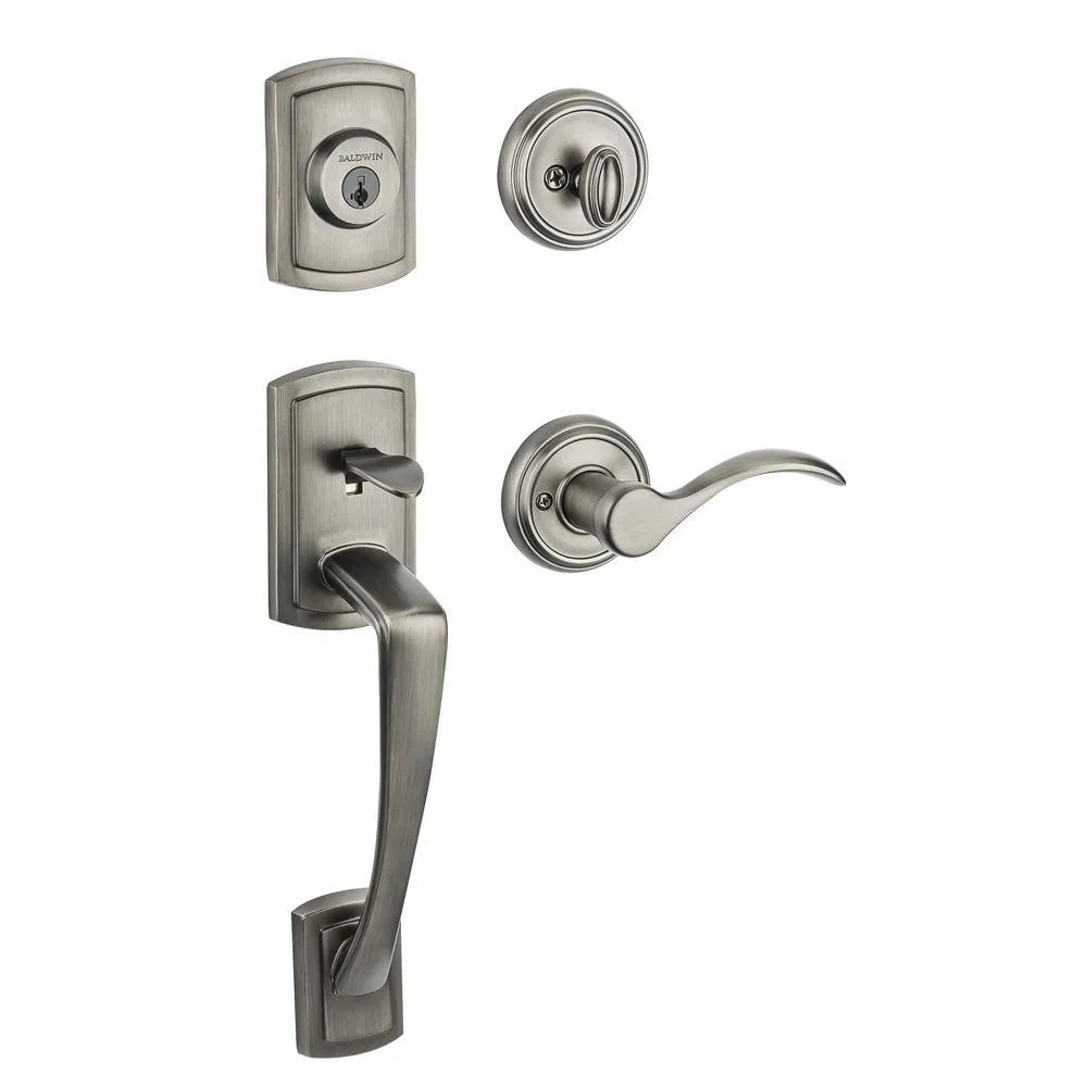 Prestige Nautica Single Cylinder Satin Nickel Door Handleset with Tobin Door Lever Featuring SmartKey Security, photo 10 of 10
