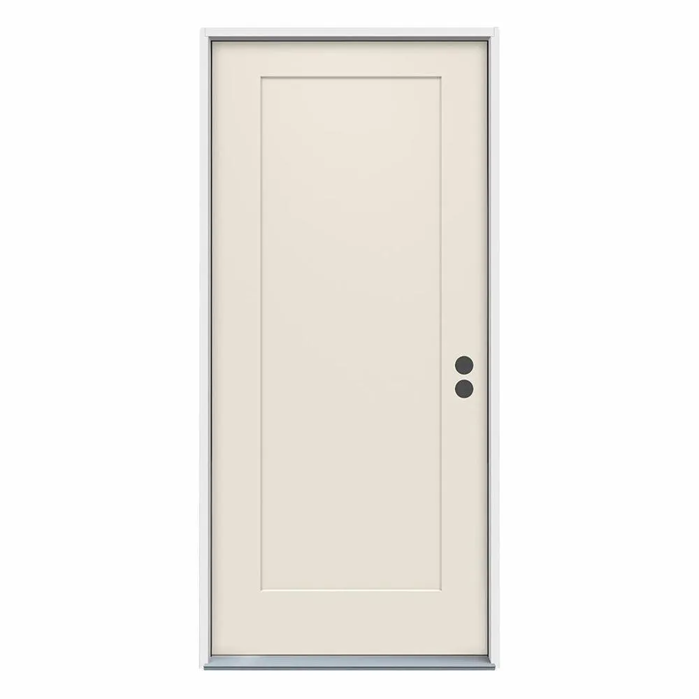JELD-WEN 32 in. x 80 in. 1-Panel Craftsman Primed Steel Prehung Left-Hand Inswing Front Door, photo 12 of 13