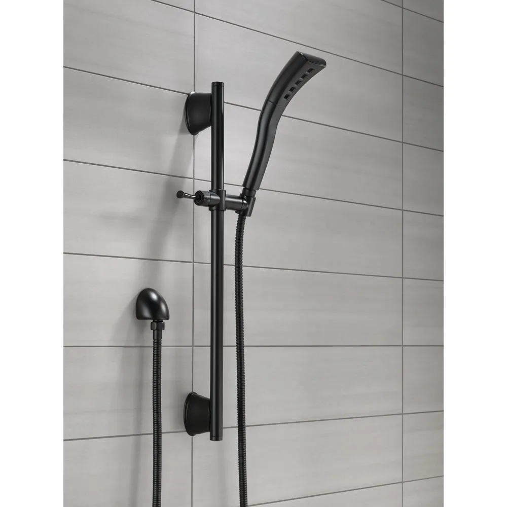 Stryke 1-Spray 2.3 in. Single Wall Bar Mount Handheld H2Okinetic Shower Head in Matte Black, photo 4 of 9