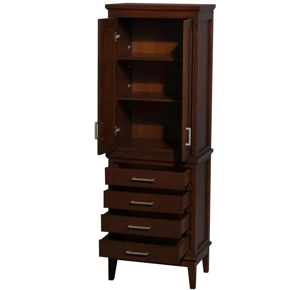 Hatton 24 in. W x 70-3/4 in. H x 16 in. D Bathroom Linen Storage Tower Cabinet in Dark Chestnut, photo 8 of 8