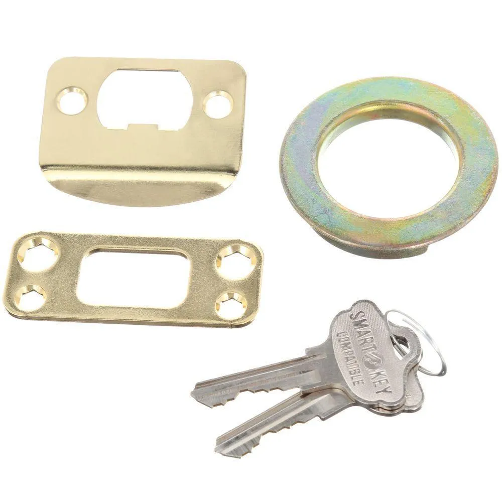 Prestige Avendale Single Cylinder Lifetime Polished Brass Door Handleset with Alcott Door Knob feat SmartKey Security, photo 3 of 11