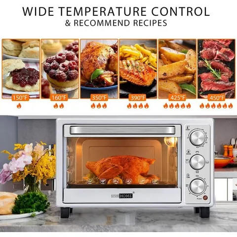 1400-Watt 6-Slice Stainless Steel Countertop Toaster Oven with Bake Pan