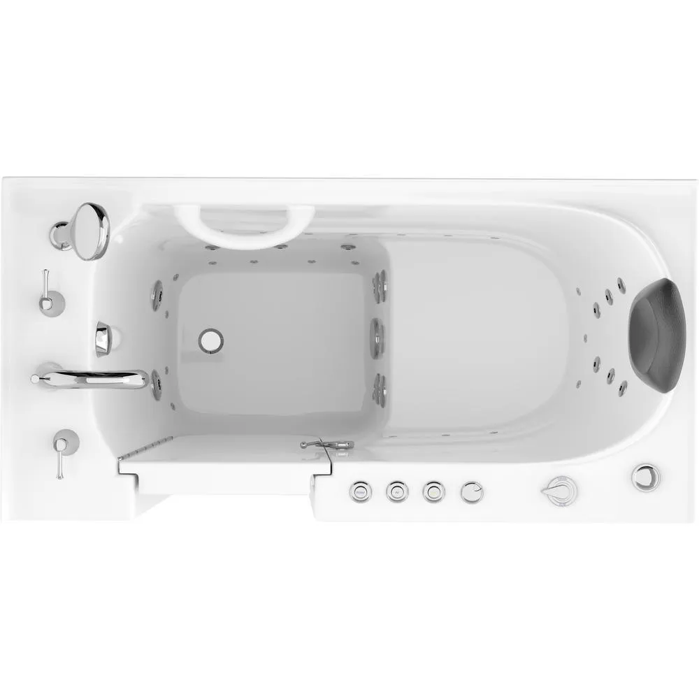 Universal Tubs Safe Premier 52.75 in. x 60 in. x 26 in. Left-Drain Walk-In Air and Whirlpool Bathtub in White, photo 2 of 17