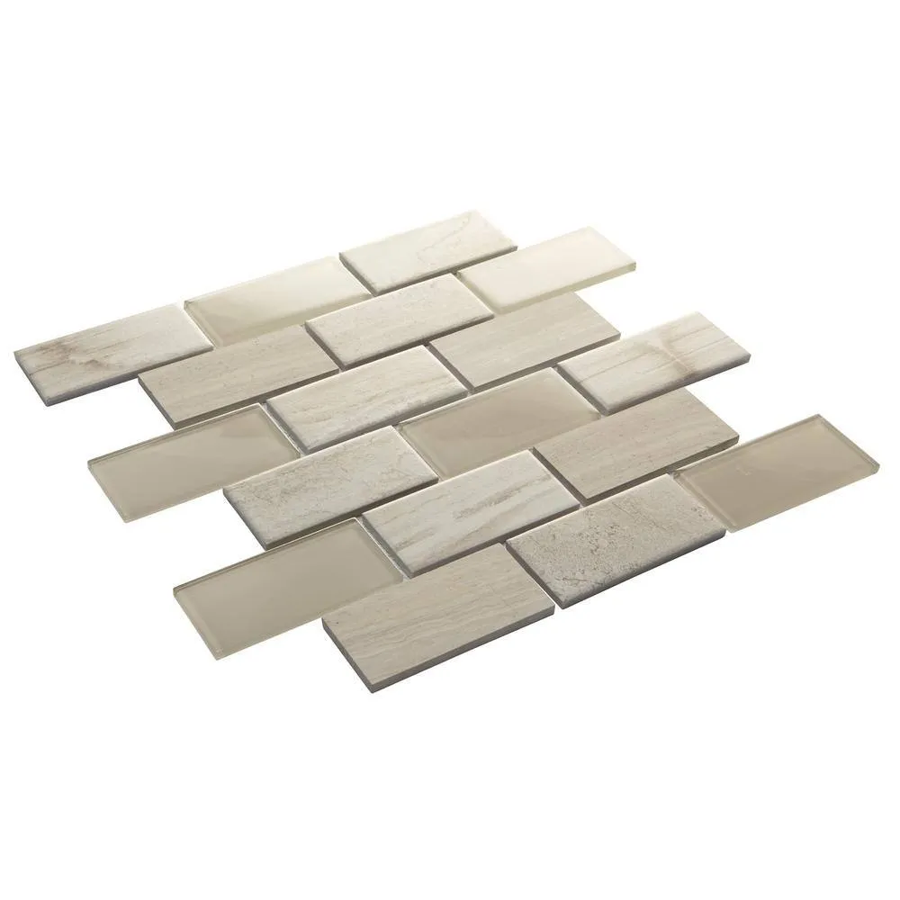 Daltile Premier Accents Beach Brick Joint 11 in. x 13 in. x 6 mm Glass Mosaic Wall Tile (0.9 sq. ft. / piece), photo 7 of 7