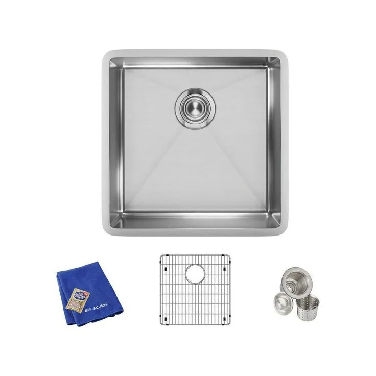 Crosstown Undermount Stainless Steel 14 in. Single Bowl Bar Sink with Bottom Grid and Drain, photo 8 of 11