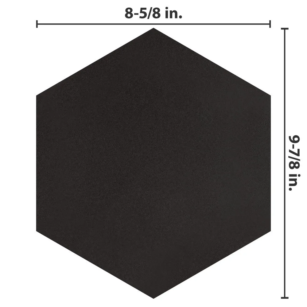 Merola Tile Textile Hex Black 8-5/8 in. x 9-7/8 in. Porcelain Floor and Wall Tile (11.56 sq. ft. / case), photo 3 of 8