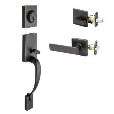 Italian Collection Visconti Single Cylinder Satin Nickel Door Handleset with Artino Interior