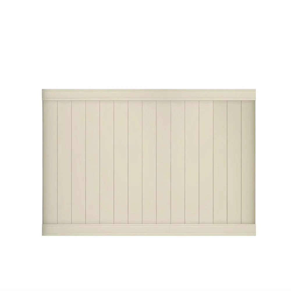 Pro Series 4 ft. H x 8 ft. W Tan Vinyl Woodbridge Privacy Fence Panel, photo 3 of 13