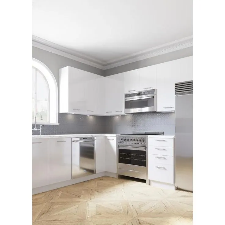 Cambridge 15-in W x 36-in H x 12-in D Glossy White Engineered Wood Door Wall Stock Cabinet, photo 8 of 8