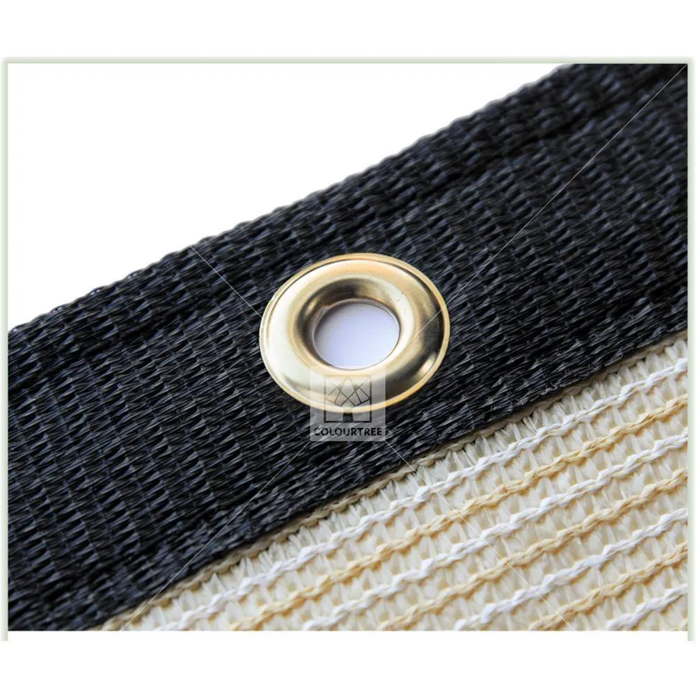 COLOURTREE 5 ft. x 100 ft. Beige Privacy Fence Screen HDPE Mesh Windscreen with Reinforced Grommets for Garden Fence (Custom Size), photo 2 of 12