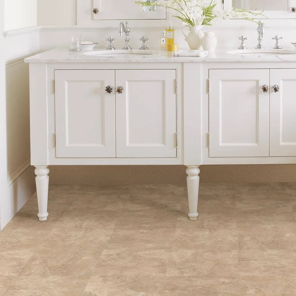 FloorPops Canyon 12 in. x 12 in. Peel and Stick Vinyl Floor Tiles, Beige Stone Look (20 Tiles, 20 sq. ft. Case), photo 3 of 8
