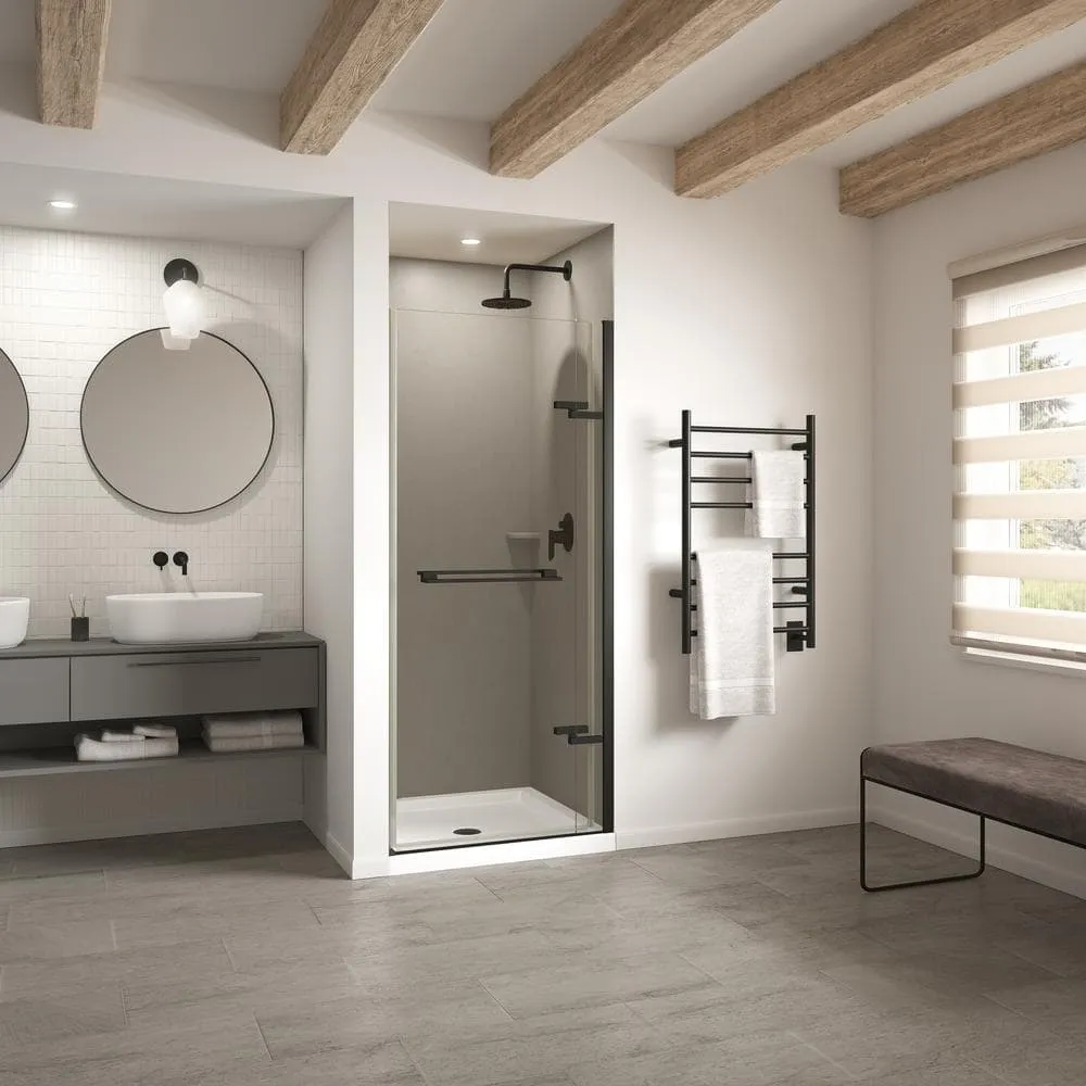 Swan 36 in. x 36 in. x 72 in. 3-Piece Easy Up Adhesive Alcove Shower Surround in Bermuda Sand, photo 2 of 8