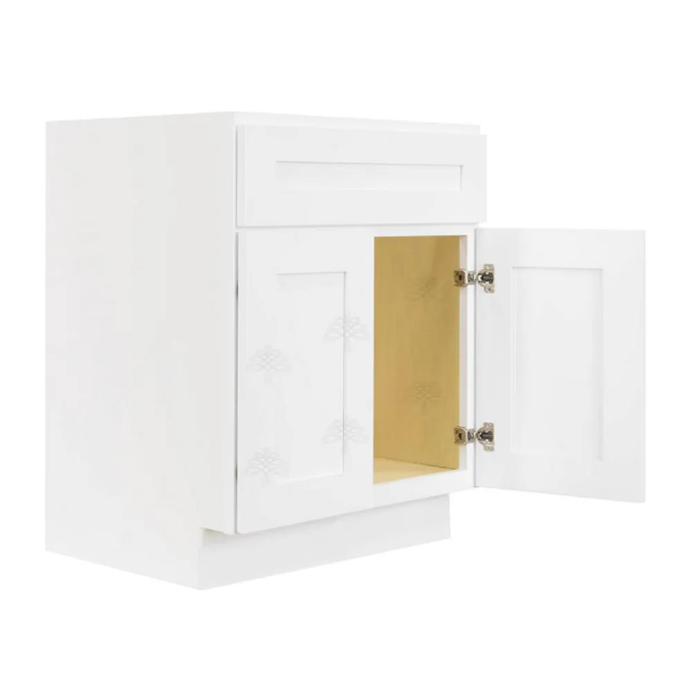 LIFEART CABINETRY Lancaster Shaker Assembled 24 in. W x 21 in. D x 33 in. H Bath Vanity Cabinet with 2 Doors in White, photo 3 of 20