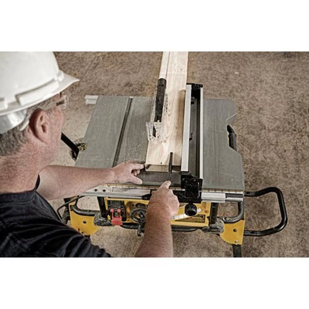 DEWALT 15 Amp Corded 10 in. Job Site Table Saw with Rolling Stand and Bonus Atomic 20-Volt Lithium-Ion 1/2 in. Drill Driver Kit, photo 15 of 15