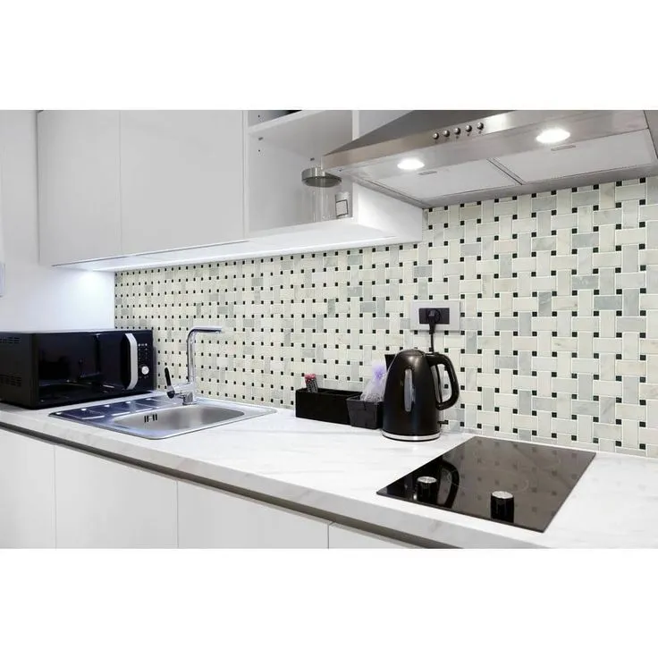 MSI Greecian White Basket Weave 12 in. x 12 in. x 10mm Honed Marble Mesh-Mounted Mosaic Tile (10 sq. ft. / case), photo 6 of 6