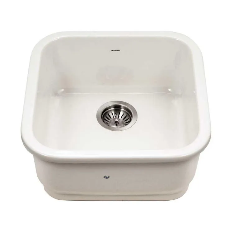 Platus Undermount Fireclay 19 in. Single Bowl Bar Sink in White with Square Basin, photo 7 of 8