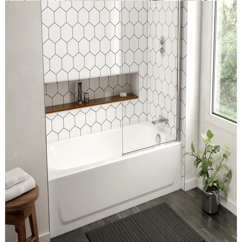 Bootz Industries Honolulu 46.5 in. Left Drain Rectangular Alcove Soaking Bathtub in White, photo 2 of 7