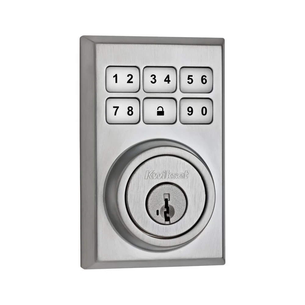 Kwikset Z-Wave SmartCode 910 Contemporary Satin Nickel Single Cylinder Electronic Deadbolt Featuring SmartKey Security, photo 3 of 4