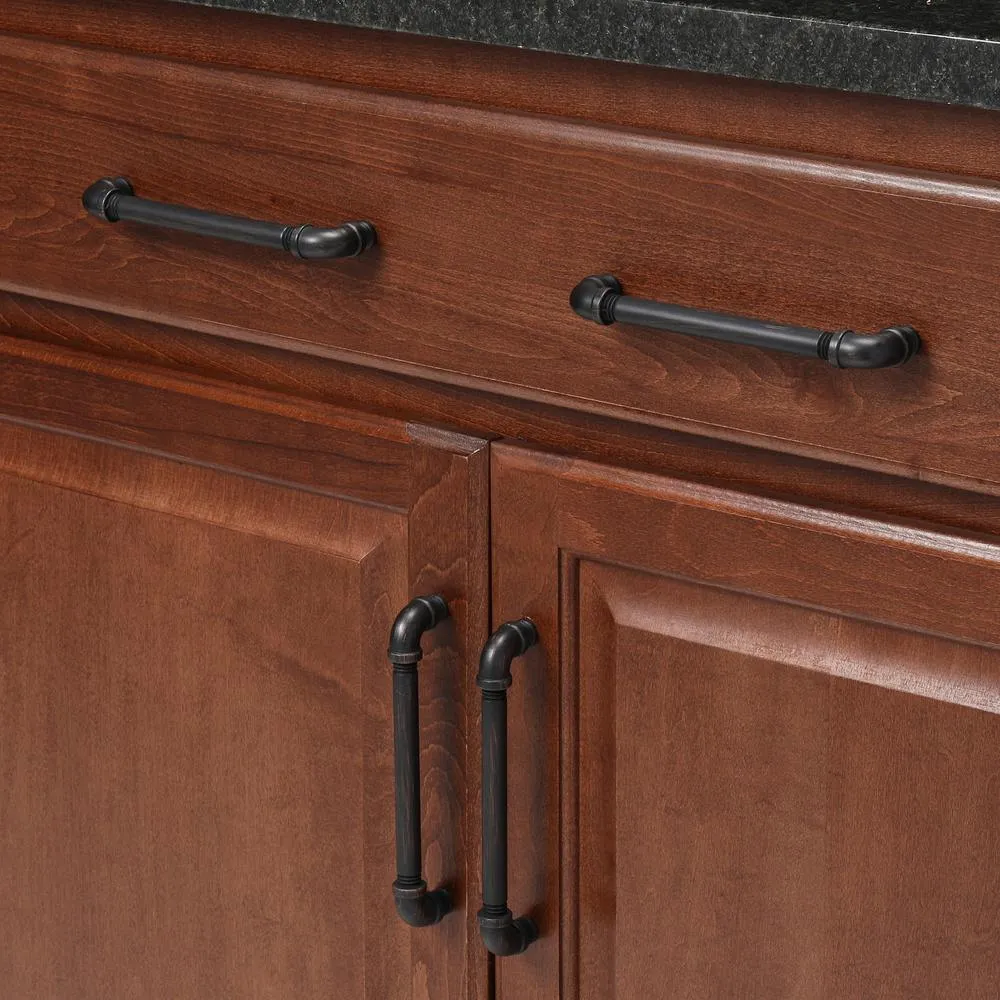 Hickory Hardware 6-15/16 in. (160 mm) Pipeline Vintage Bronze Cabinet Center-to-Center Pull, photo 2 of 4