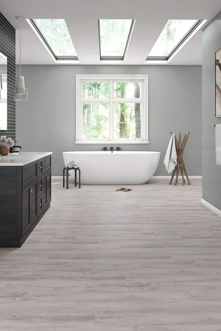Style Selections Charleston Oak 12-mil x 7-in W x 48-in L Water Resistant Interlocking Luxury Vinyl Plank Flooring, photo 3 of 8