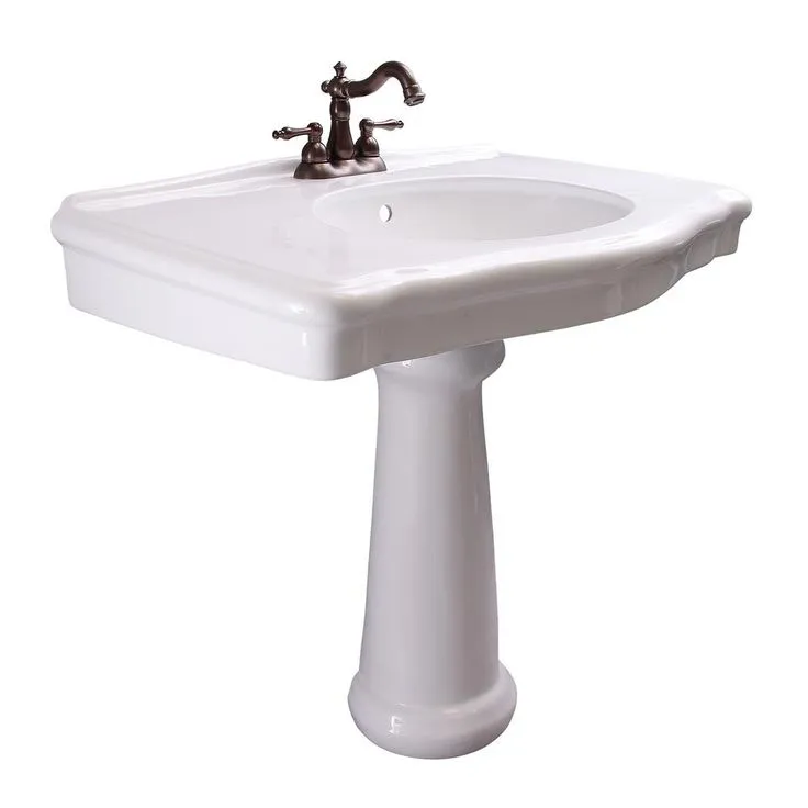 Barclay Products Anders Pedestal Sink Combo in White with 4 in. Centerset Faucet Holes, photo 2 of 3