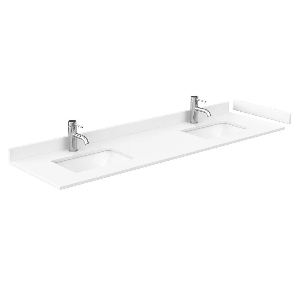 Beckett 72 in. W x 22 in. D Double Bath Vanity in Dark Gray with Cultured Marble Vanity Top in White with White Basins, photo 3 of 54