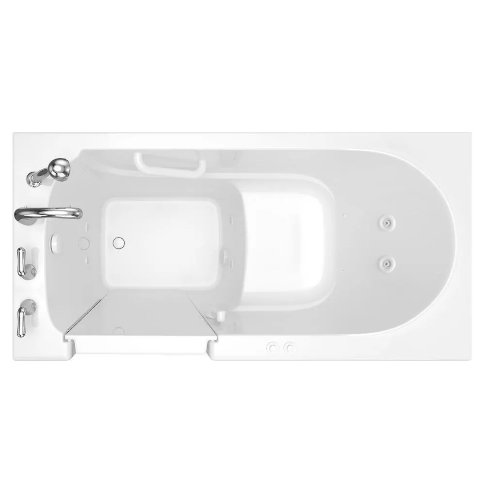 Value Series 60 in. Left Hand Walk-In Whirlpool and Air Bath Bathtub in White, photo 3 of 11
